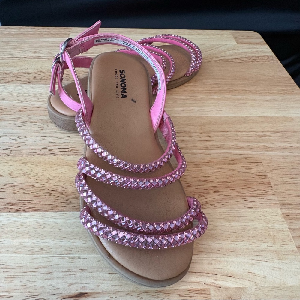 Sonoma, girls, 12, sandal, pink, dressy, casual, holiday, Easter, summer, school